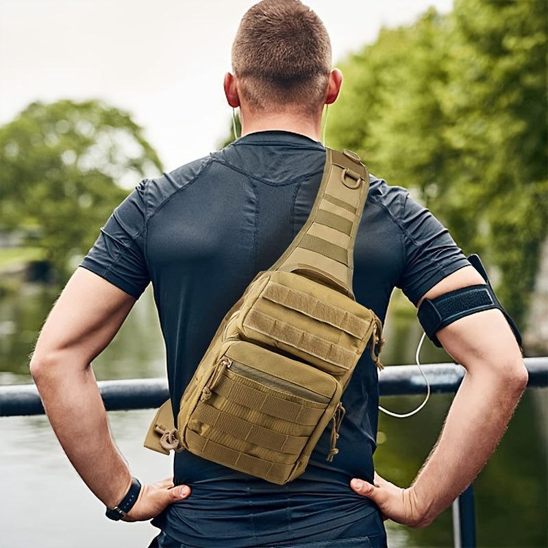 7L Large Capacity Adjustable Tactical Men's Chest Bag Outdoor Cycling Camping Waterproof Hiking Portable Waist Bag Outdoor Sports Shoulder Crossbody Backpack