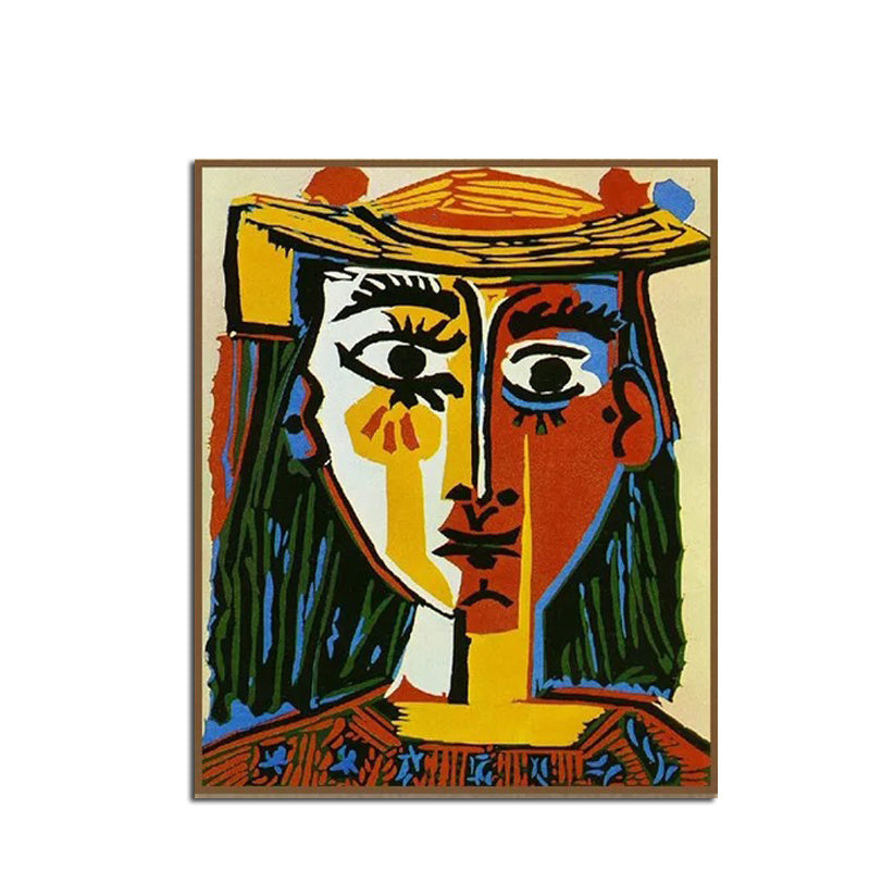 100% Hand Painted Abstract Oil Painting Wall Art Minimalist Retro Character Picture Canvas Home Decor For Living Room Bedroom No Frame