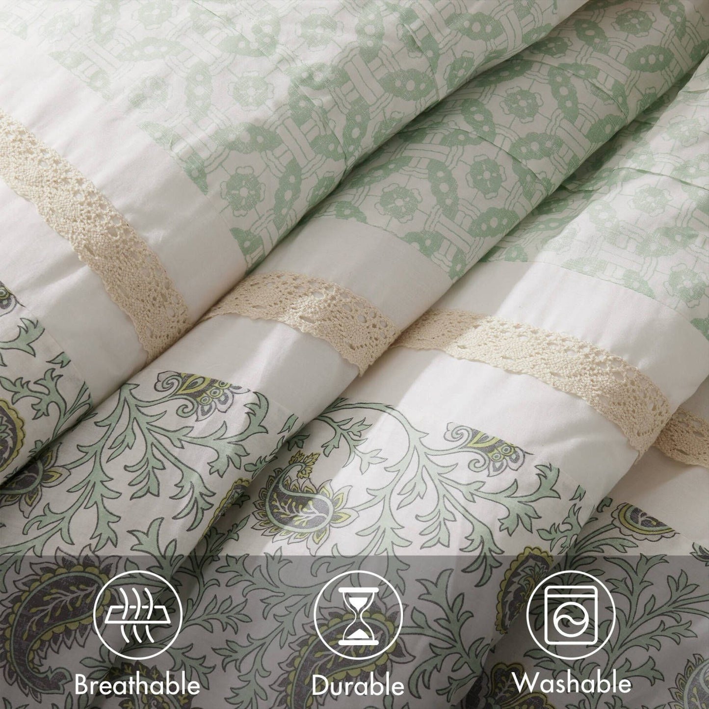 9 Piece Cotton Percale Comforter Set King