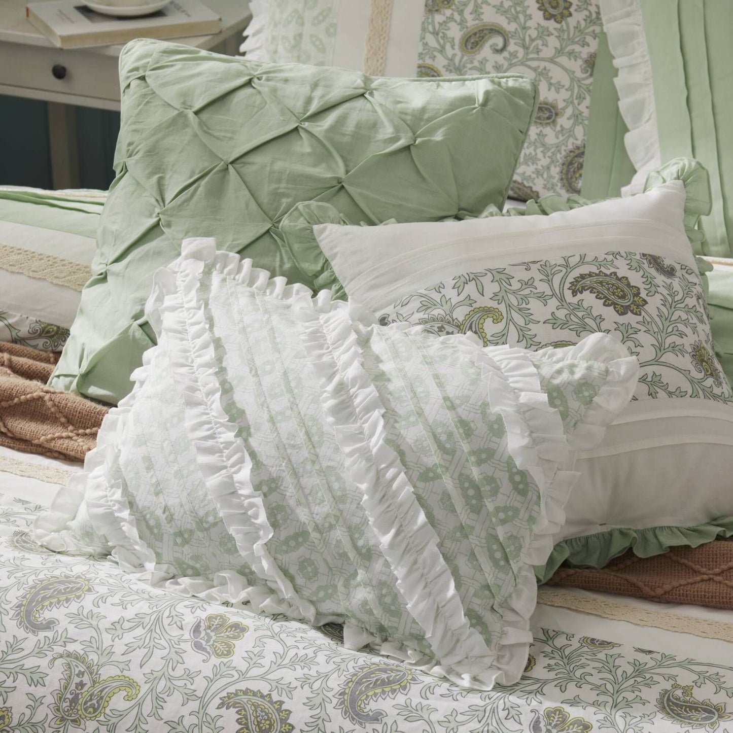 9 Piece Cotton Percale Comforter Set King