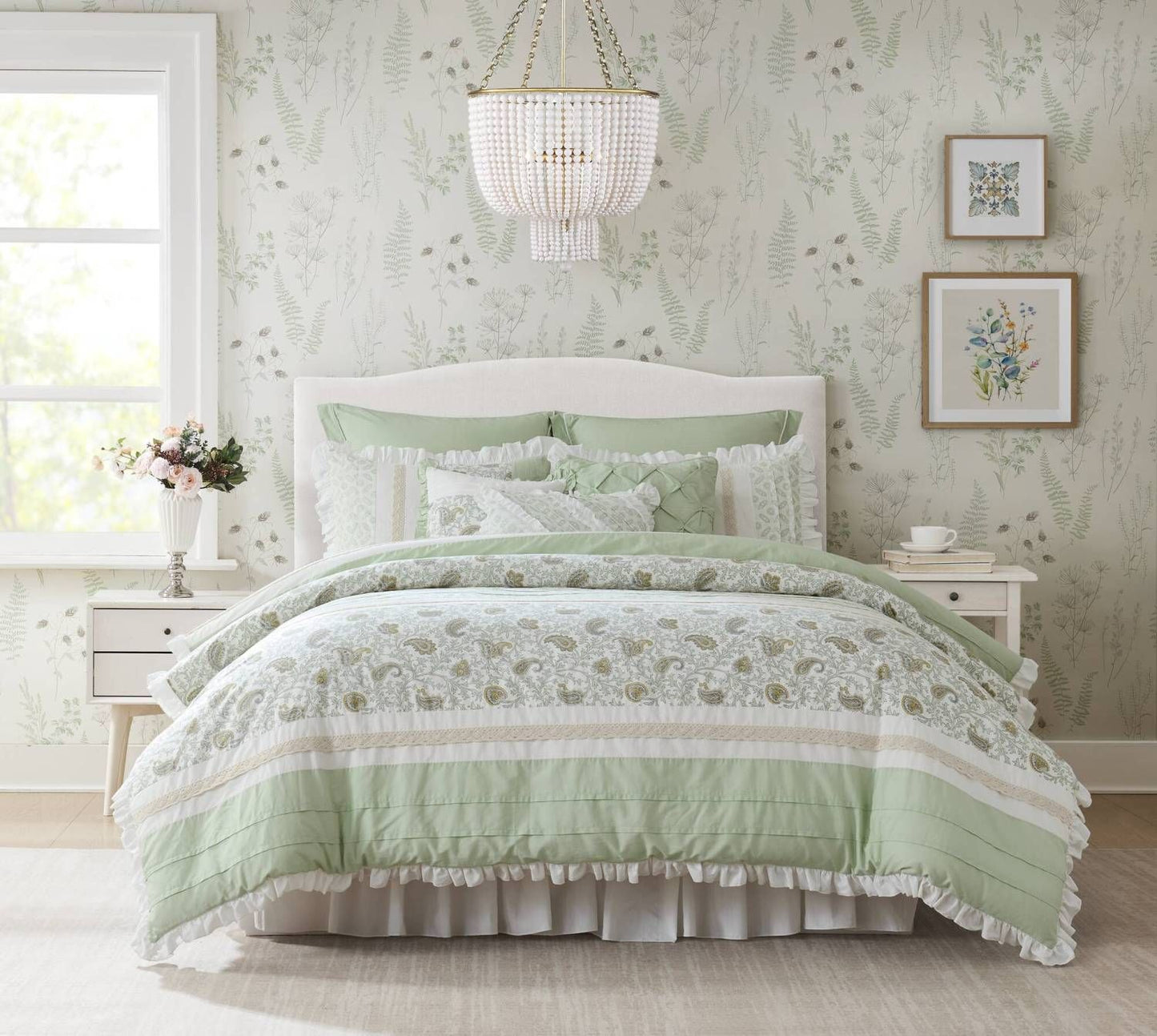 9 Piece Cotton Percale Comforter Set Cal King