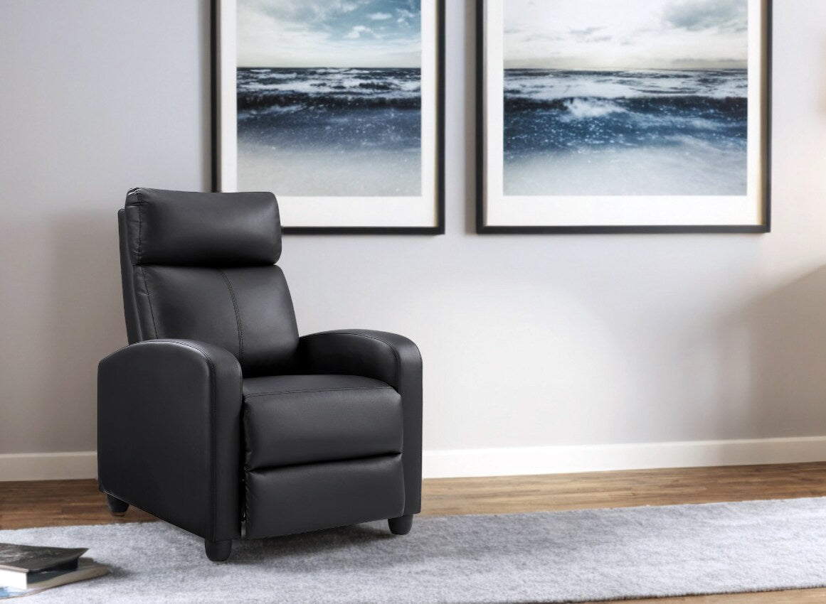 Comfortable Single-Seat Manual Recliner Chair | PU Leather Upholstery | Perfect for Small Spaces