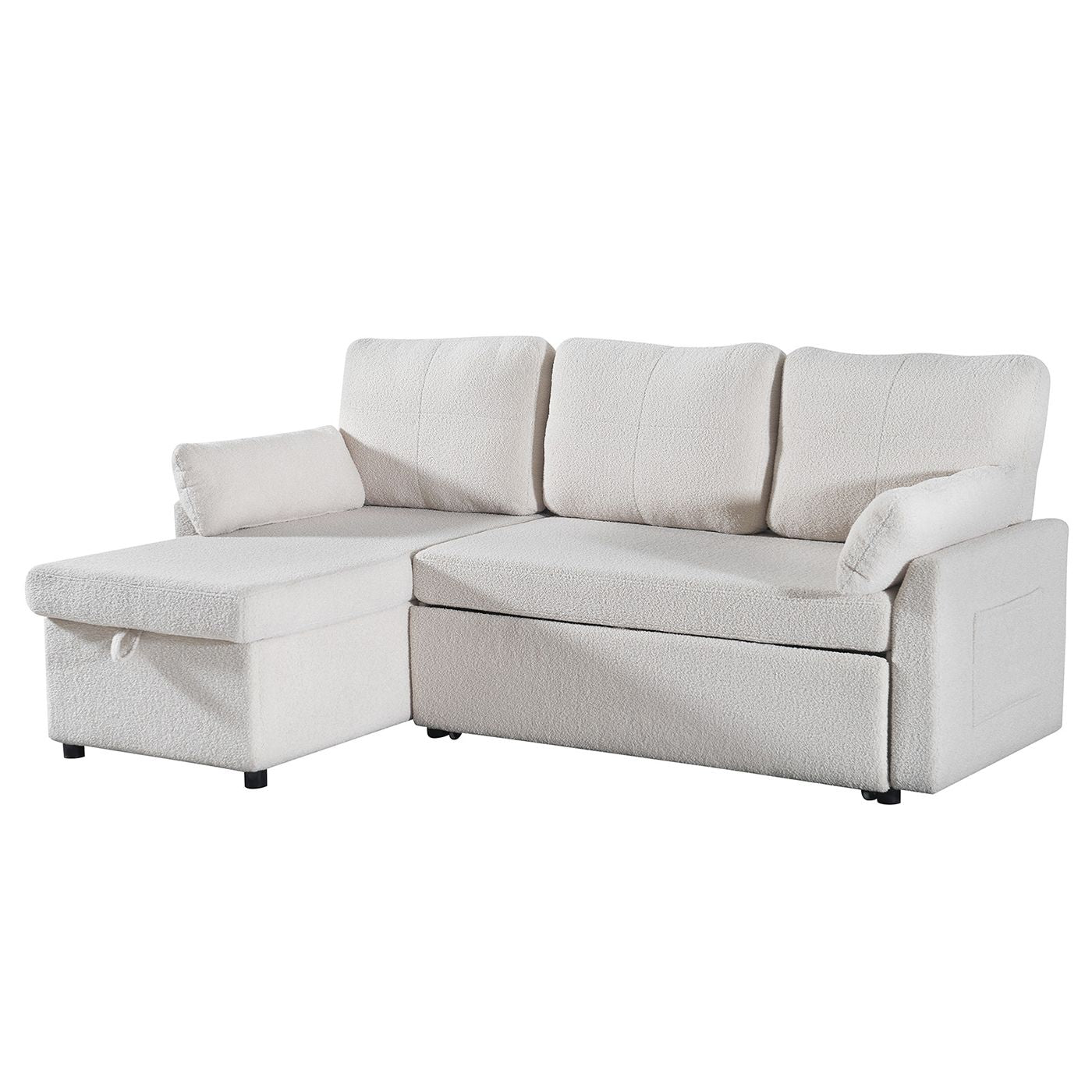 84.2" Sleeper Sofa Bed,Pull Out Sofa Bed with Storage Chaise L Shape Sectional Sofa
