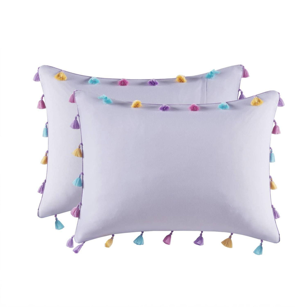 Tassel Comforter Set with Heart Shaped Throw Pillow Full/Queen