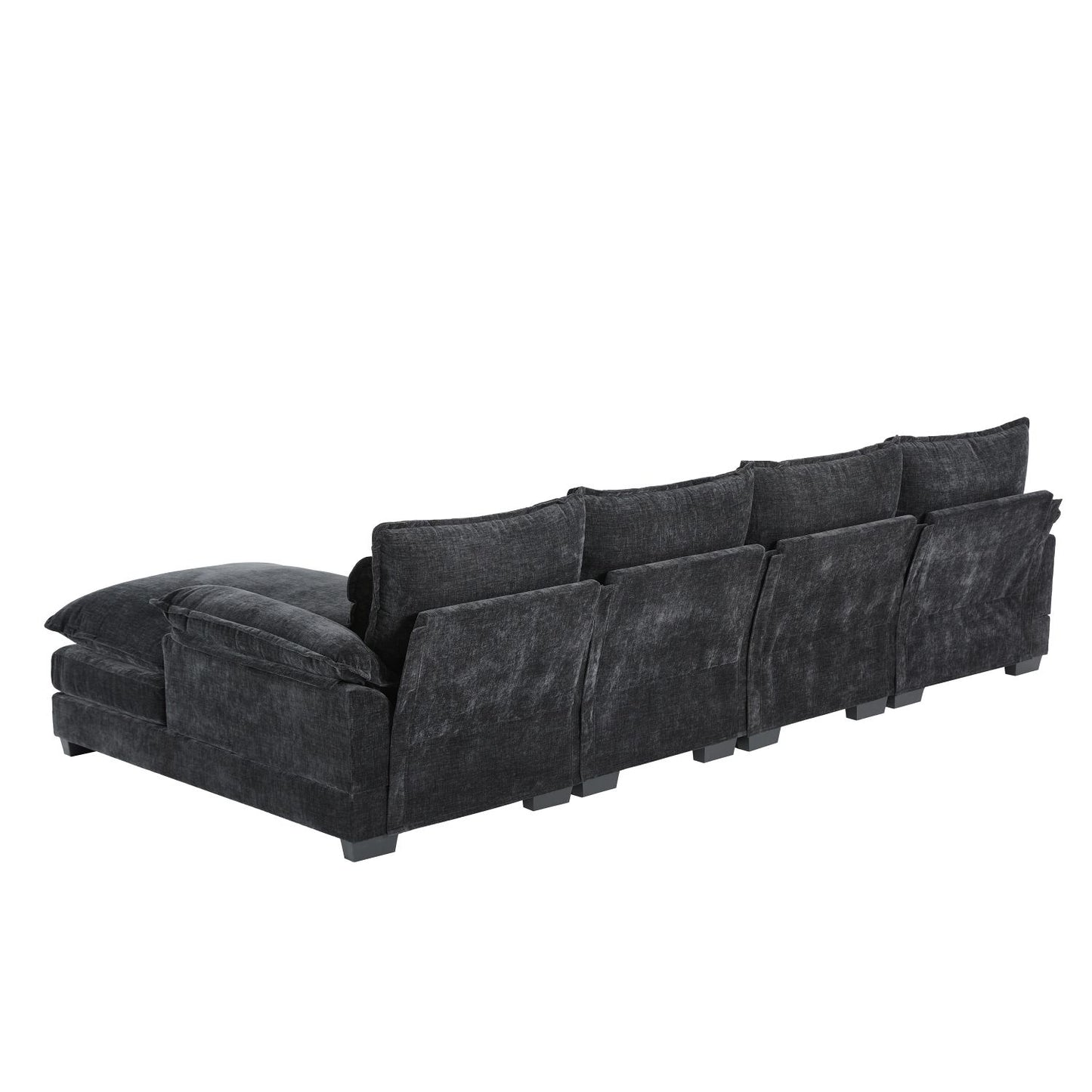 110*55" Modern Modular U-shaped Sectional Sofa with Waist Pillows,6 Seat Upholstered Symmetrical Indoor Furniture,Comfy Chenille Cloud Couch Set with Chaise Lounge for Living Room,Apartment,5 Colours