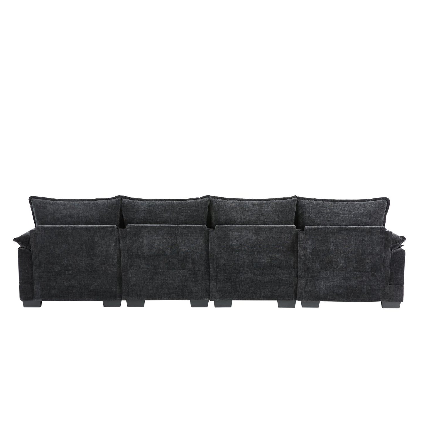 110*55" Modern Modular U-shaped Sectional Sofa with Waist Pillows,6 Seat Upholstered Symmetrical Indoor Furniture,Comfy Chenille Cloud Couch Set with Chaise Lounge for Living Room,Apartment,5 Colours