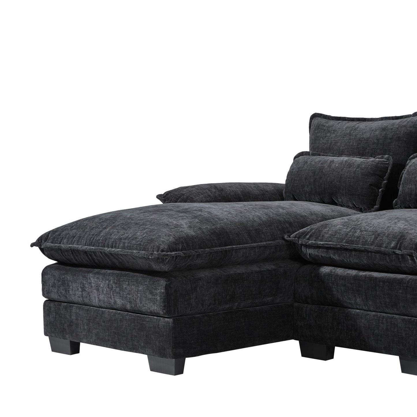 110*55" Modern Modular U-shaped Sectional Sofa with Waist Pillows,6 Seat Upholstered Symmetrical Indoor Furniture,Comfy Chenille Cloud Couch Set with Chaise Lounge for Living Room,Apartment,5 Colours