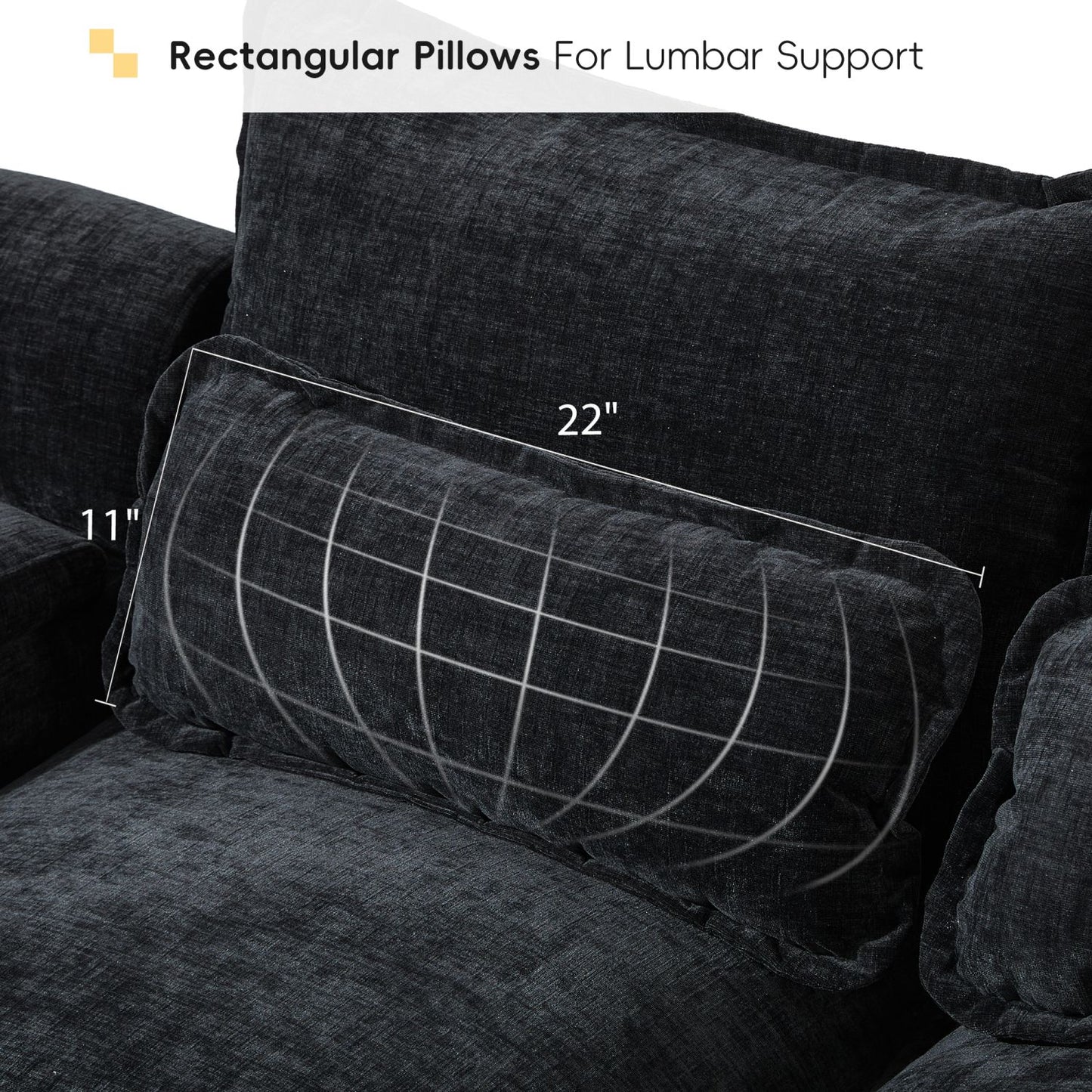 110*55" Modern Modular U-shaped Sectional Sofa with Waist Pillows,6 Seat Upholstered Symmetrical Indoor Furniture,Comfy Chenille Cloud Couch Set with Chaise Lounge for Living Room,Apartment,5 Colours