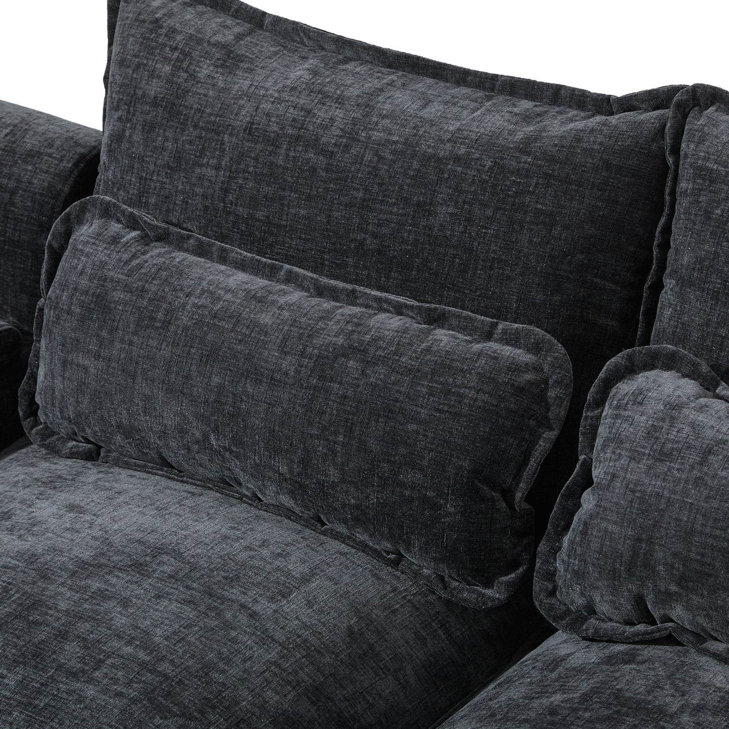 110*55" Modern Modular U-shaped Sectional Sofa with Waist Pillows,6 Seat Upholstered Symmetrical Indoor Furniture,Comfy Chenille Cloud Couch Set with Chaise Lounge for Living Room,Apartment,5 Colours