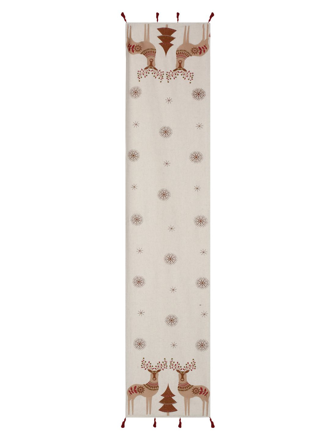 Embroidery Table Runner | Table Runner for Festive Gatherings | Decorative Table Runner | Reindeer Table Runner
