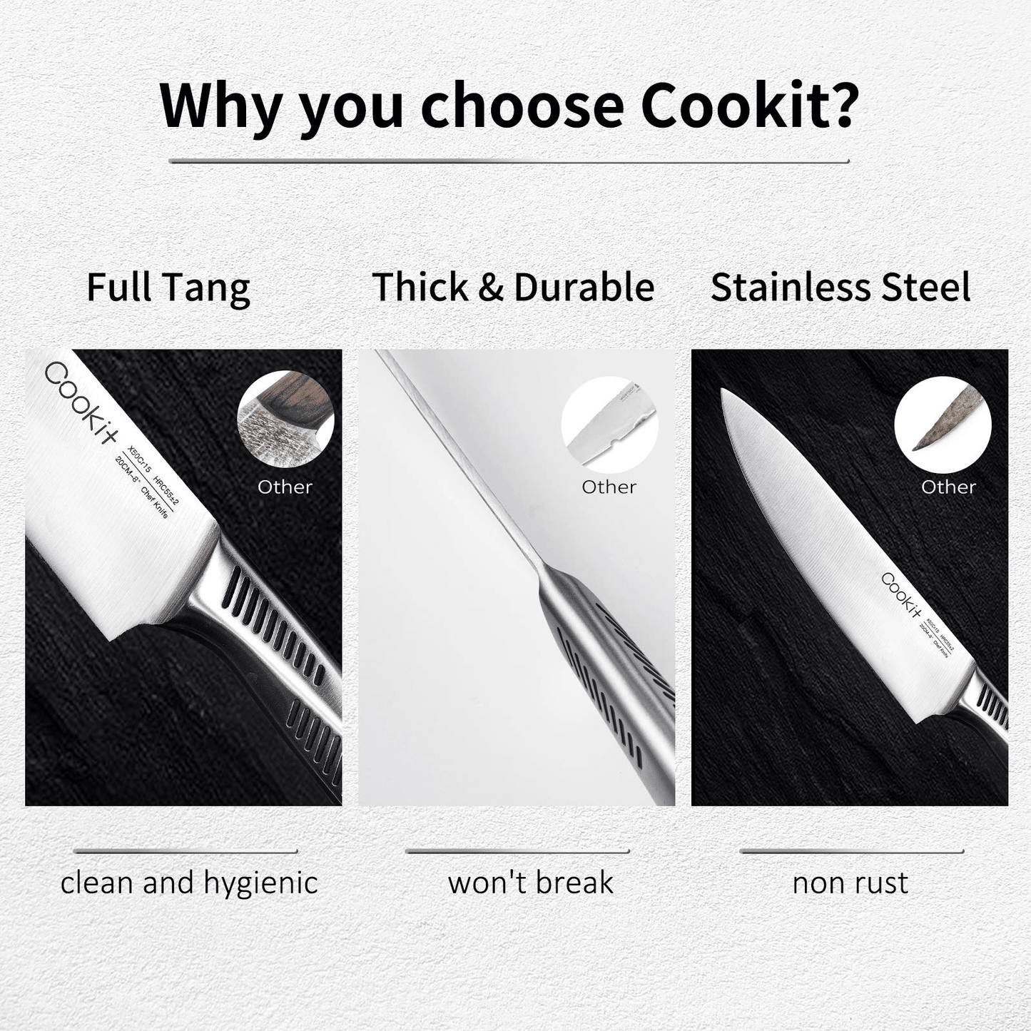 Kitchen Knife Set; 15 Piece Knife Sets with Block; Chef Knives with Non-Slip German Stainless Steel Hollow Handle Cutlery Set with Multifunctional Scissors Knife Sharpener Amazon Platform Banned