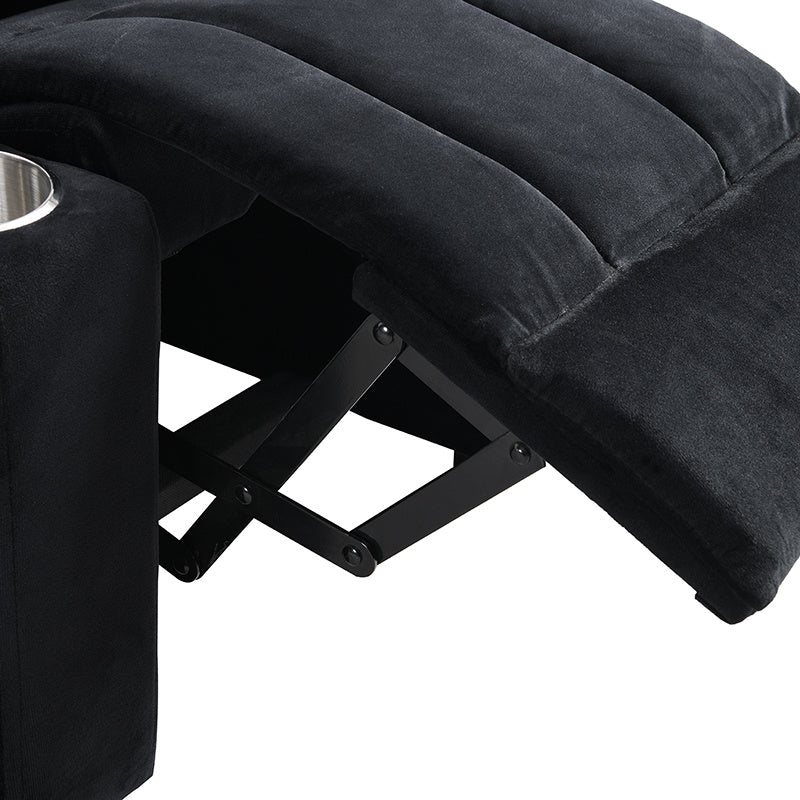 Kids Recliner Chair; Kids Upholstered Couch with Two Cup Holder; Footrest; Backrest; Toddlers Velvet Recliner with Headrest and Footrest