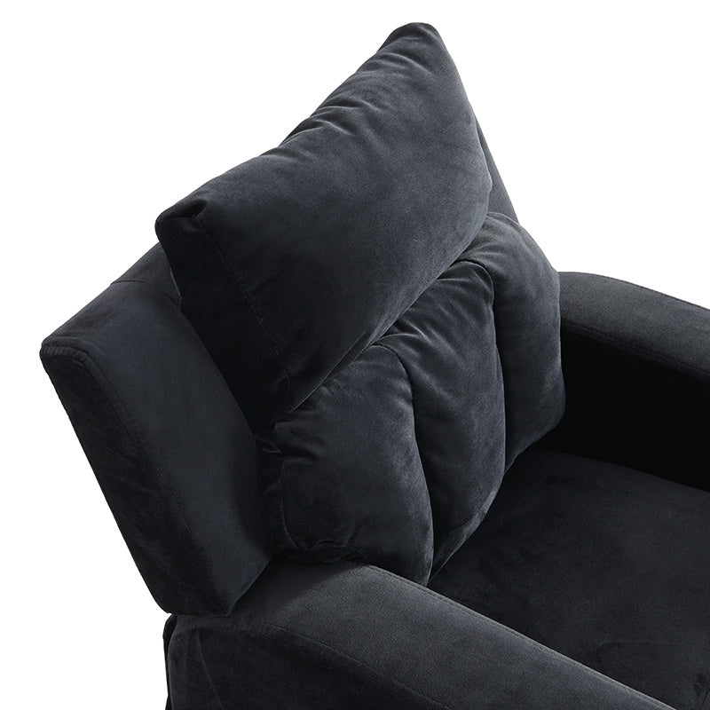 Kids Recliner Chair; Kids Upholstered Couch with Two Cup Holder; Footrest; Backrest; Toddlers Velvet Recliner with Headrest and Footrest