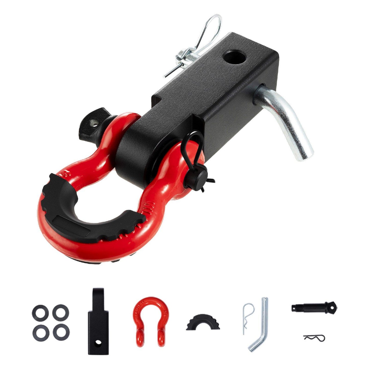 VEVOR 2" Trailer Shackle Hitch Receiver D-Ring Recovery for Truck Jeep 44100 lbs