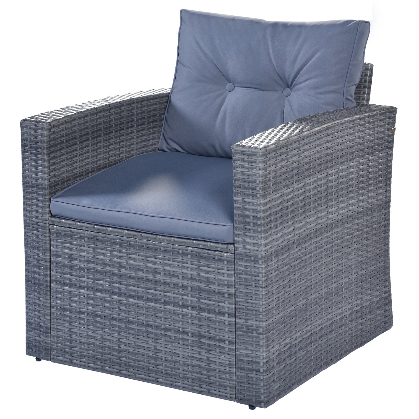 6-piece All-Weather Wicker PE rattan Patio Outdoor Dining Conversation Sectional Set with coffee table, wicker sofas, ottomans, removable cushions (Black wicker, Beige cushion)