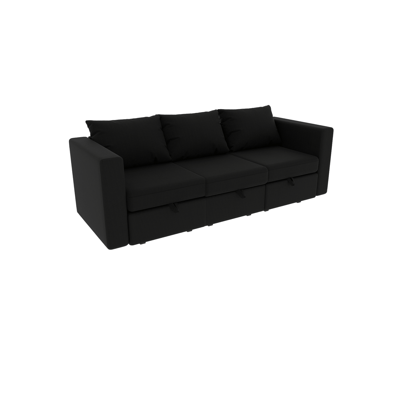 Livelylodge Modular 3-Seat Sofa with Wooden Frame and Pull-Out Bed, Convertible Sectional Sofa for Living Room, Available in Black, White, and Gray 85" L x 30.5" W x 34" H.