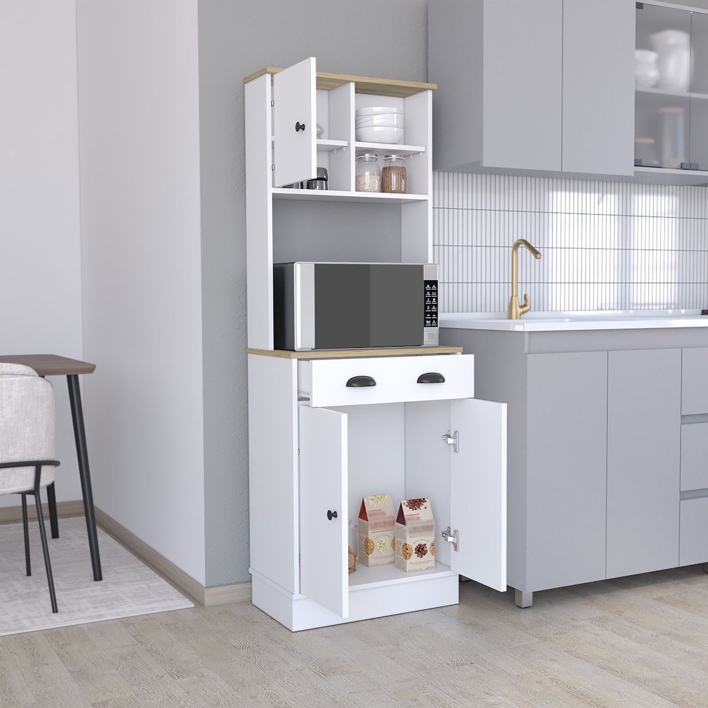 Albany Kitchen Pantry with 3-Doors Cabinet and Drawer