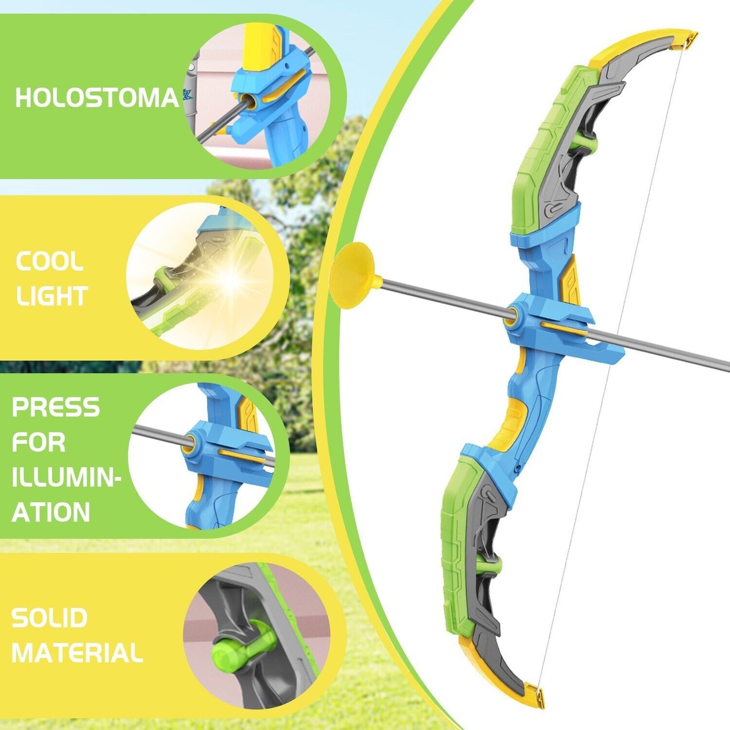 Bow and Arrow Set for Kids, Toyokar Archery Set Toy with Light-up LEDs, 10 suction bows and arrows, indoor and outdoor sports toys.Boys Kids Gifts Toys