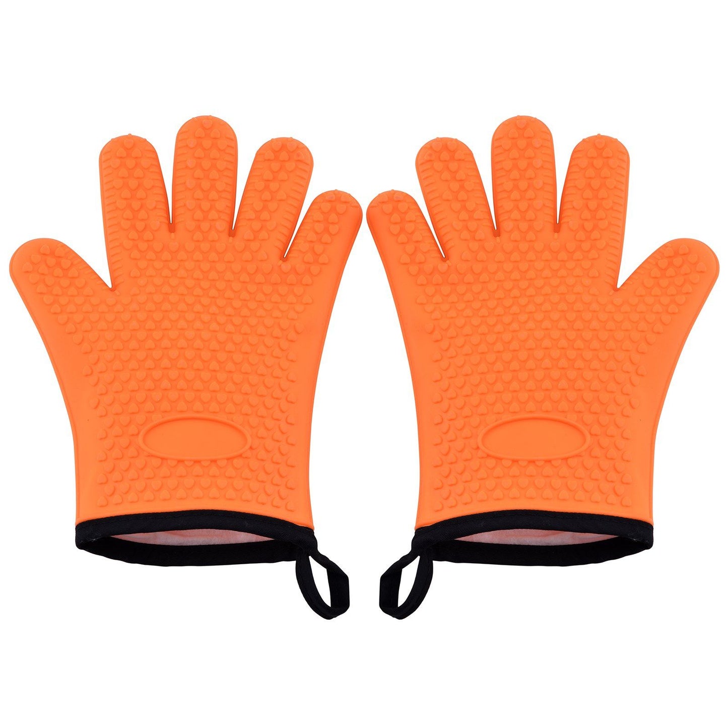 VEVOR Silicone Smoker Oven Gloves, Non-Slip Heat Resident BBQ Grill Gloves with Fingers, Waterproof & Hangable Design, Easy to Clean & Store, for Grilling, Oven, BBQ, Baking, Frying