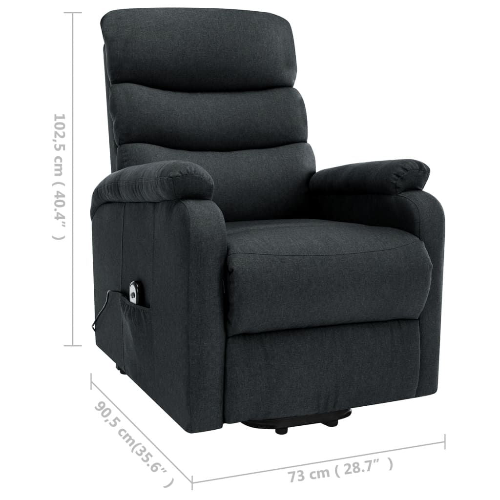 Power Lift Massage Recliner Dark Gray Fabric