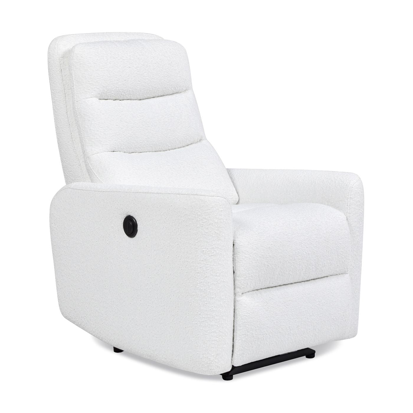 Bloomy 35.5" High-Back Power Recliner Motion Chair, Chiffon White Boucle