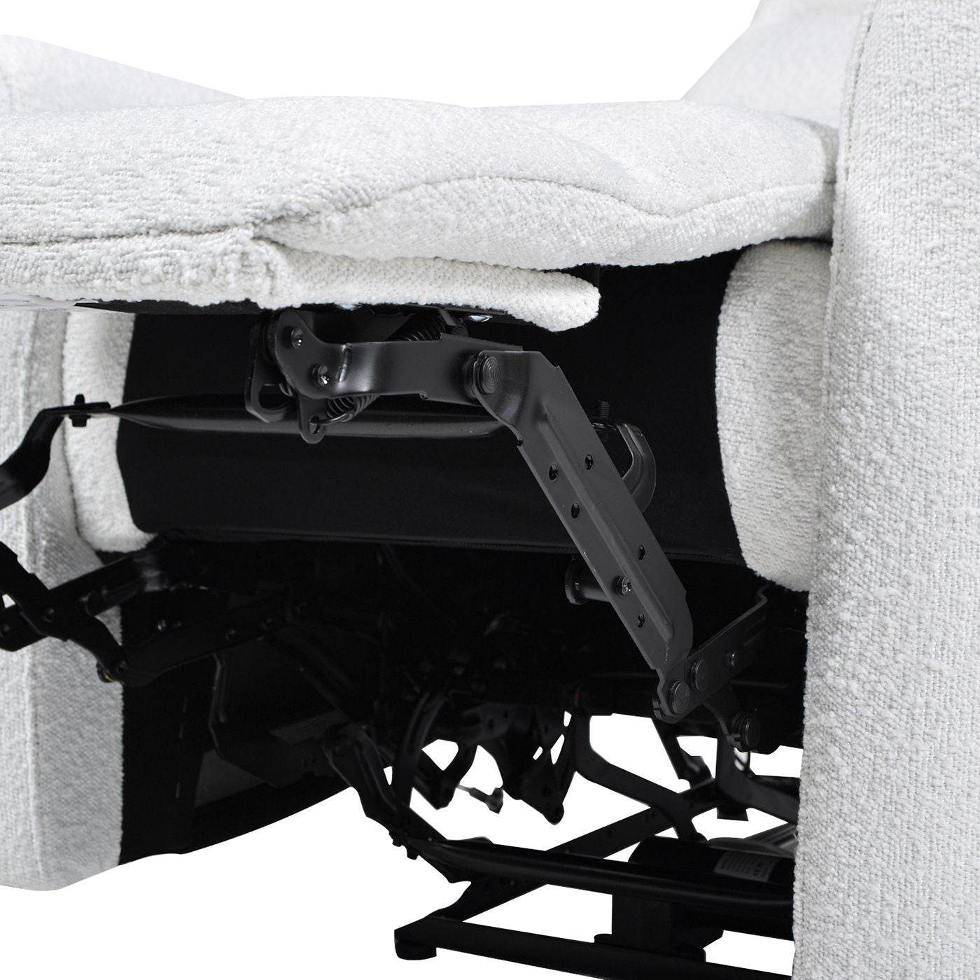 Bloomy 35.5" High-Back Power Recliner Motion Chair, Chiffon White Boucle