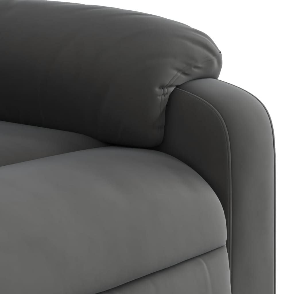 Electric Stand up Massage Recliner Chair Dark Gray Microfiber Fabric