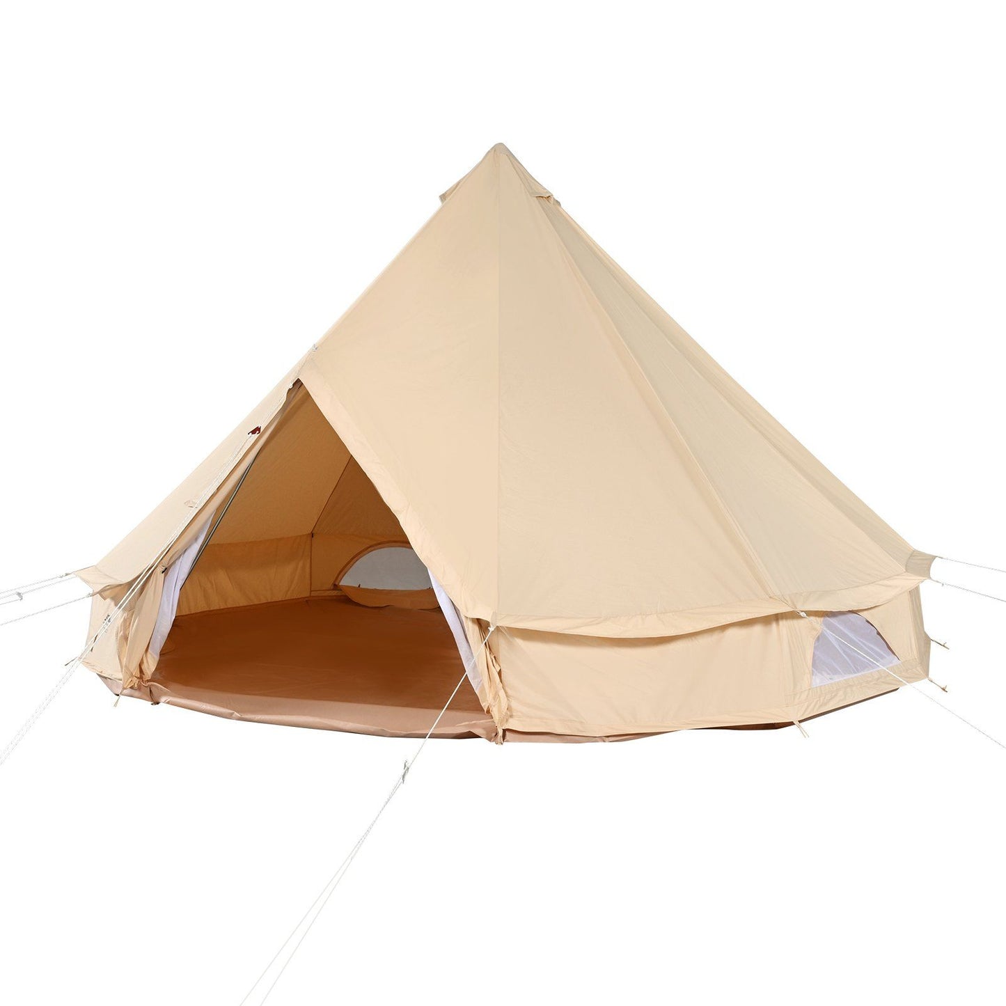VEVOR 3-5 Person Canvas Glamping Bell Tent, Breathable Waterproof Yurt Tent with Stove Jack and Detachable Side Wall for Family Camping, 10'x 10'x98"(Diameter 3M)