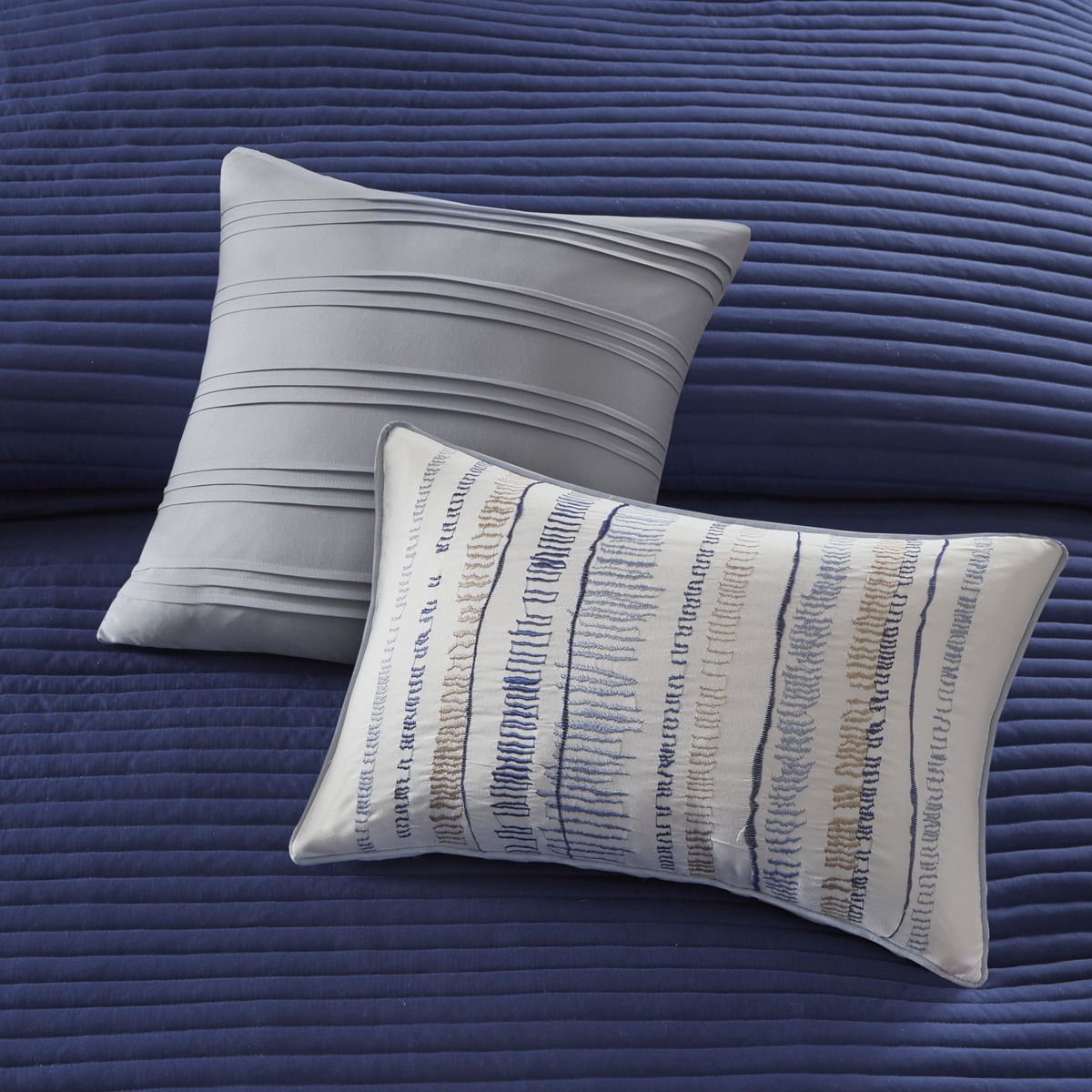 8 Piece Printed Seersucker Comforter and Quilt Set Collection