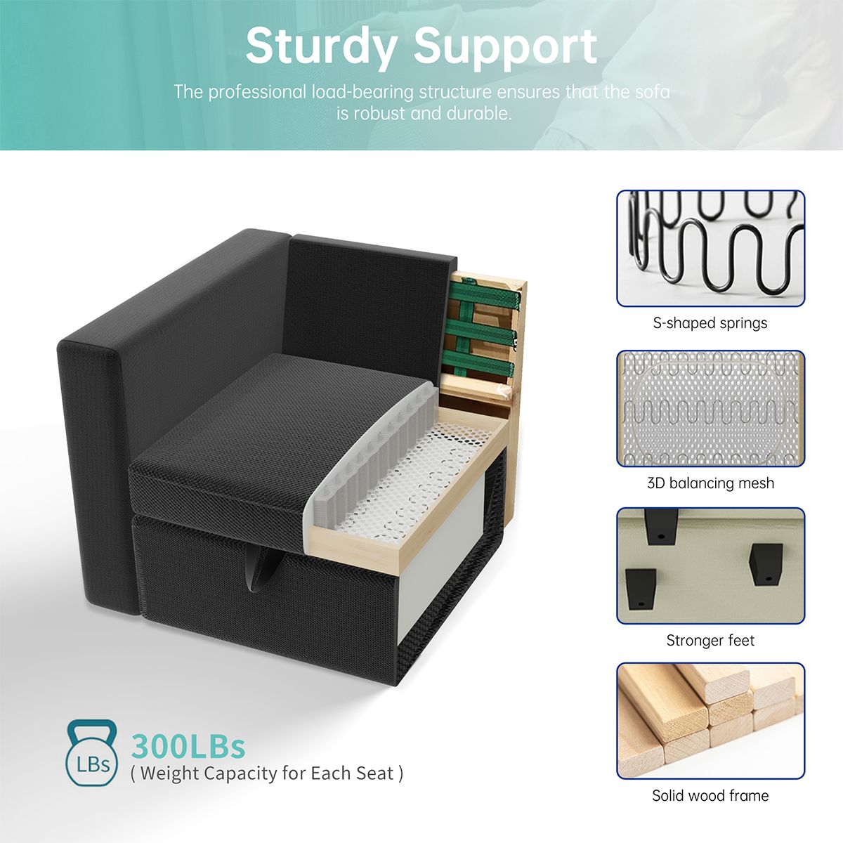 Modular Sectional Sofa with Storage, 109'' L-Shaped Upholstered Couch with Hidden Compartments, Wooden Frame and Polyester Fabric, Space-Saving Design, Available in Black, Beige, and Gray