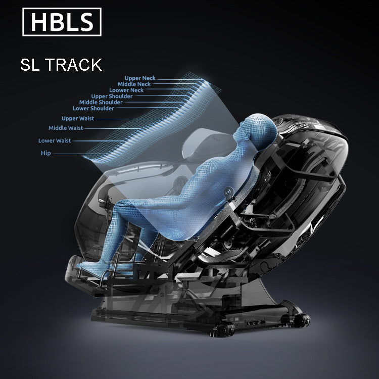 Full Body Zero Gravity Shiatsu Massage Chair SL-Track Recliner with Airbag Speaker LCD Touch Screen+Mini Remote Voice Control Back/Seat Heat