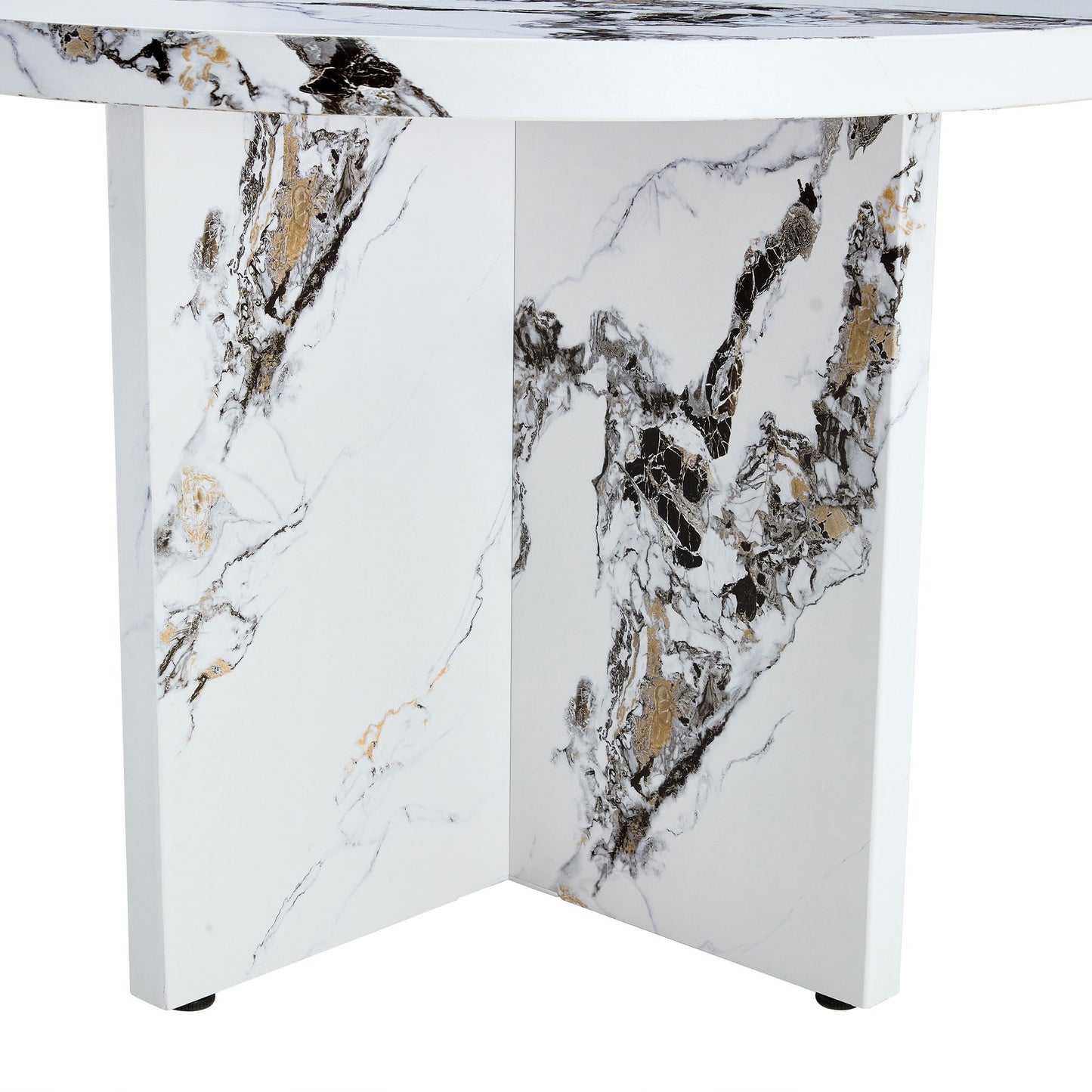 Round Dining Table for 4-6, 42 Inch Modern Kitchen Table Small Dinner Table MDF Kitchen Dinning Table for Cafe Restaurant Wine Bar Home Office Conference (Only Table)