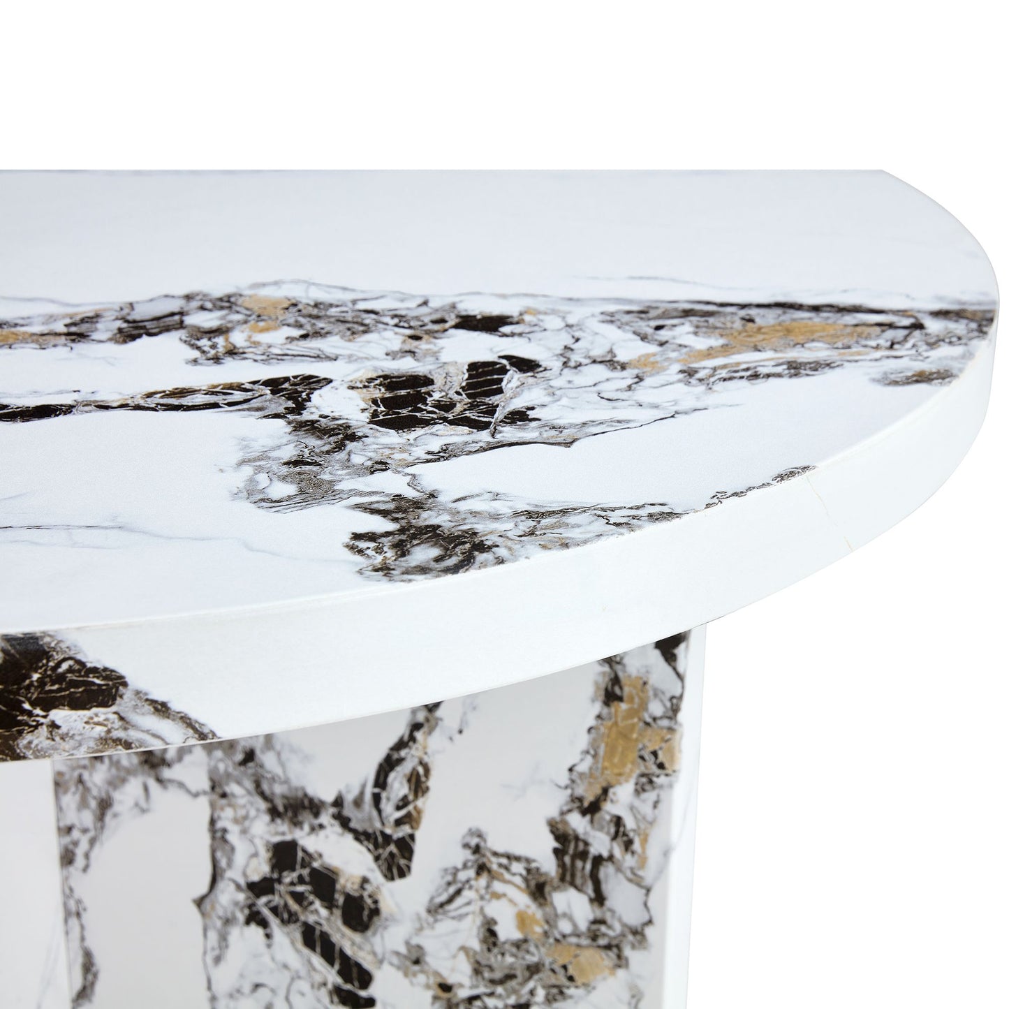 Round Dining Table for 4-6, 42 Inch Modern Kitchen Table Small Dinner Table MDF Kitchen Dinning Table for Cafe Restaurant Wine Bar Home Office Conference (Only Table)