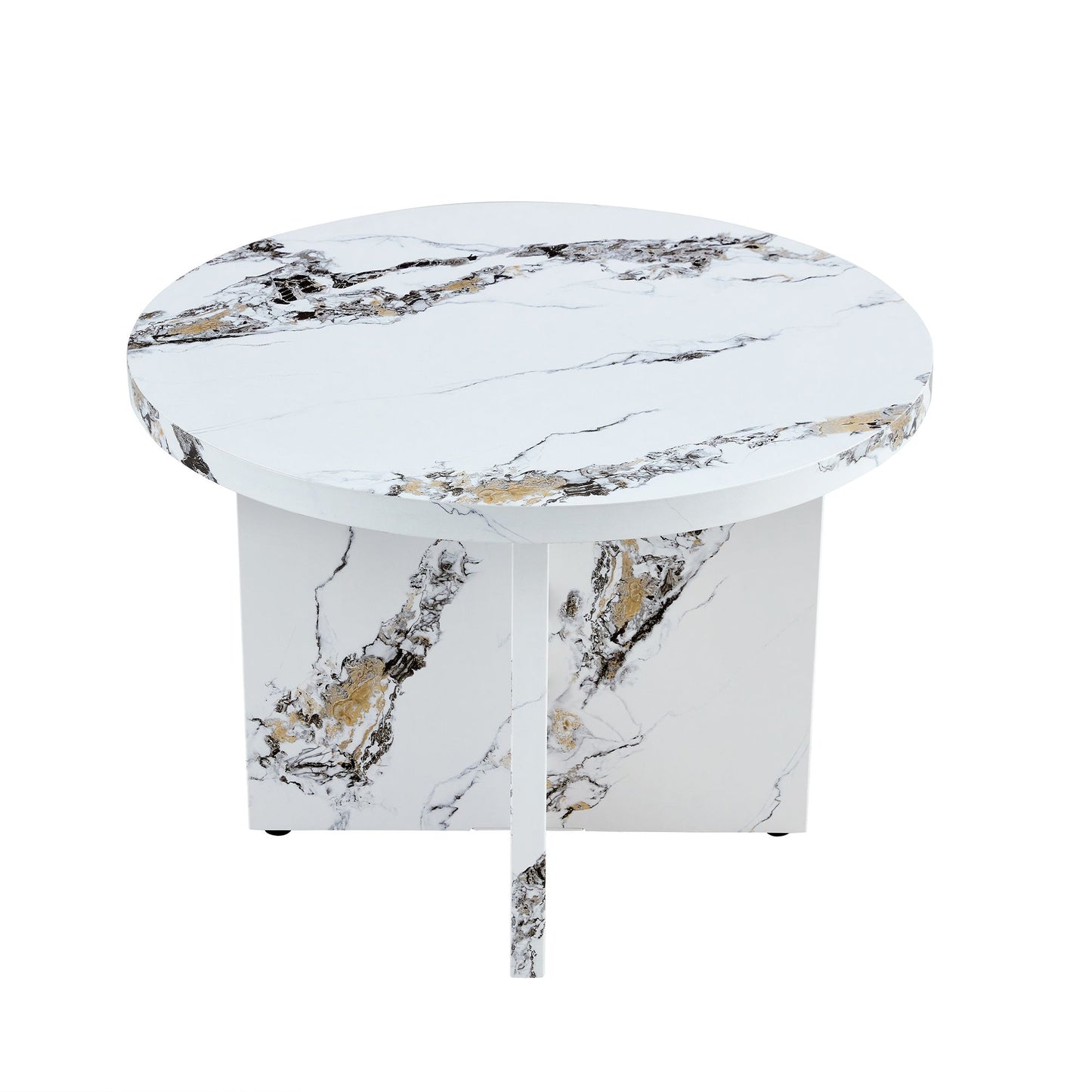 Round Dining Table for 4-6, 42 Inch Modern Kitchen Table Small Dinner Table MDF Kitchen Dinning Table for Cafe Restaurant Wine Bar Home Office Conference (Only Table)