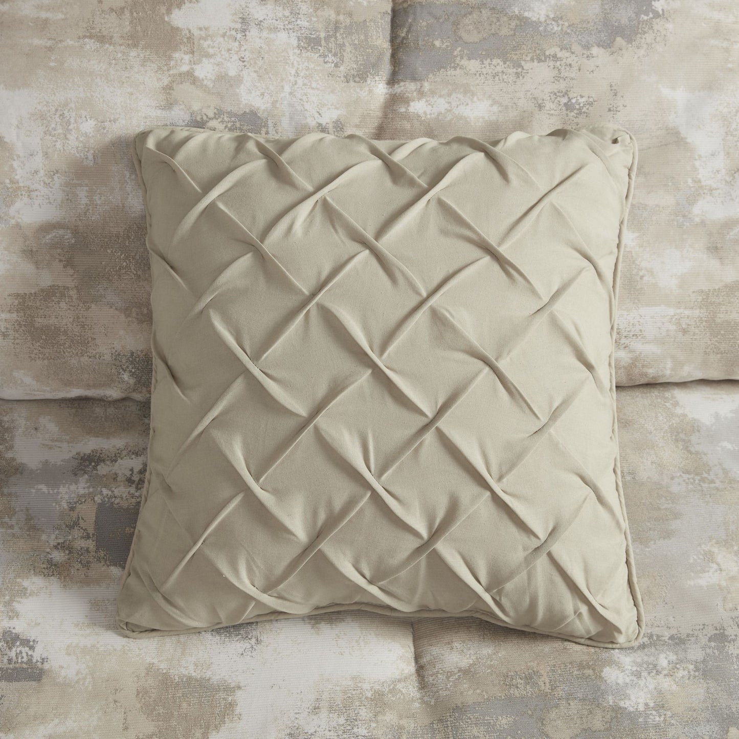 7 Piece Textured Cotton Blend Comforter Set