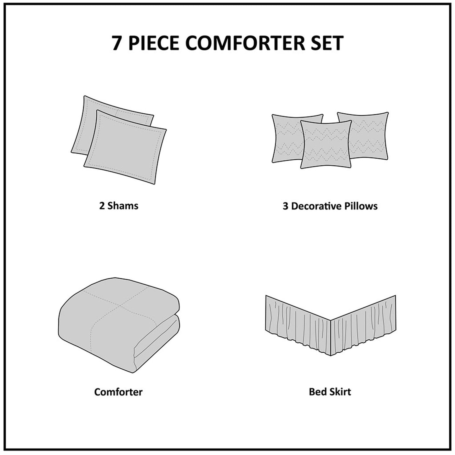 7 Piece Textured Cotton Blend Comforter Set