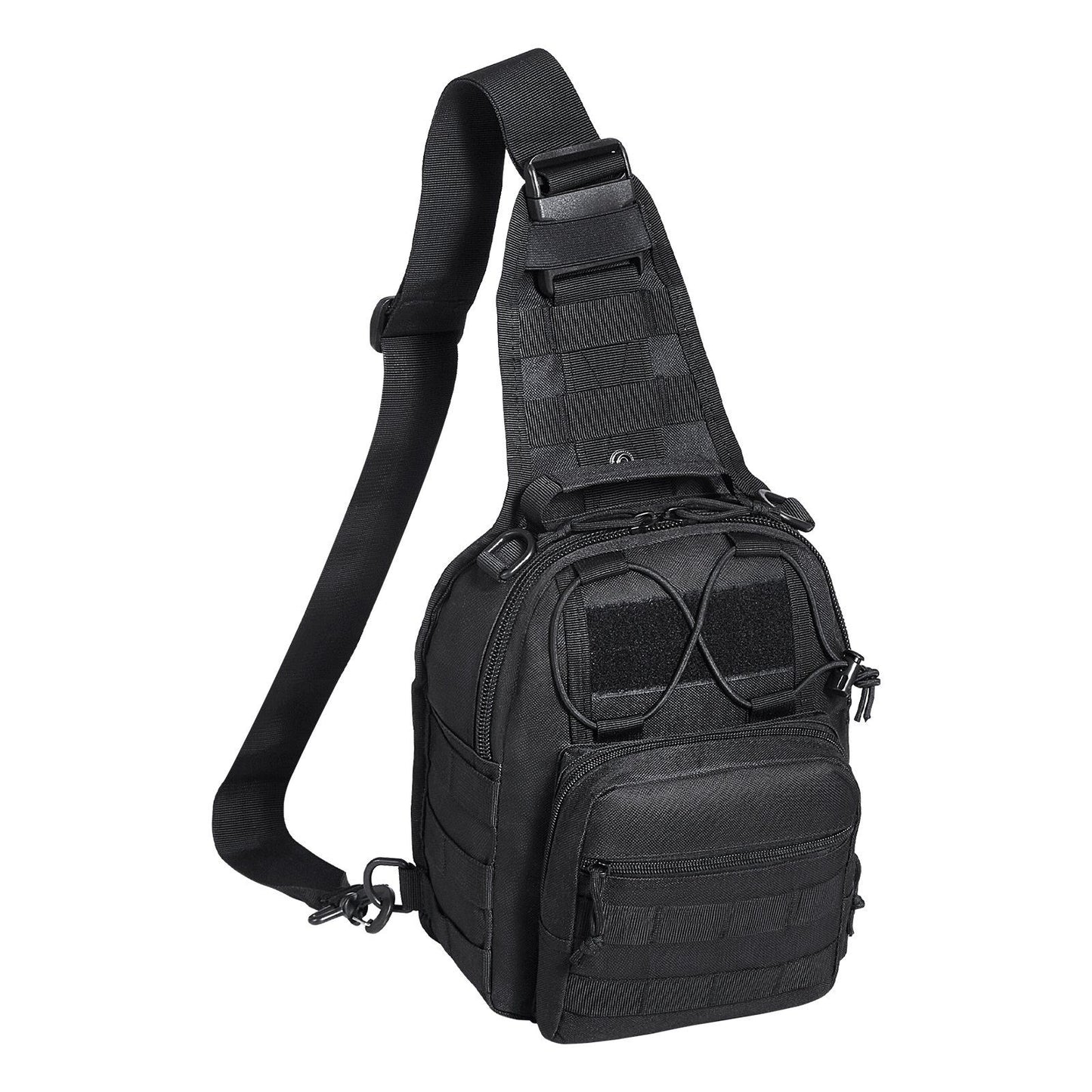 Tactical Sling Bag 10L Military Rover Shoulder Sling Backpack Black, for Men, Outdoor Military Rover Shoulder Sling Chest Pack MOLLE system, for Sports, Travel, Hiking, Range (Black)