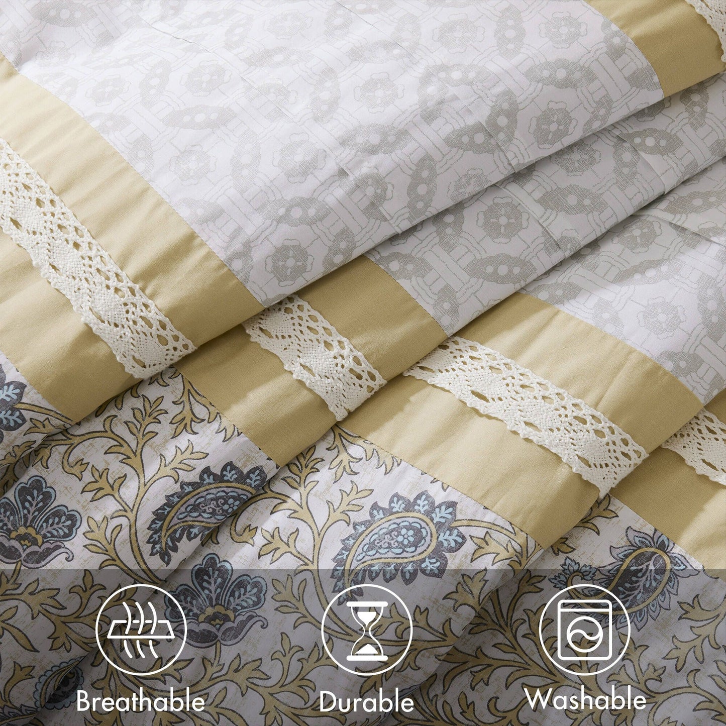 9 Piece Cotton Percale Comforter Set