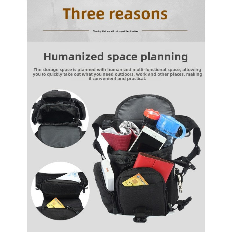 Motorcycle Crossbody Bag, Men's Leg Bag, Multifunctional Outdoor Tactical Waterproof Cell Phone Running Sports Waist Bag