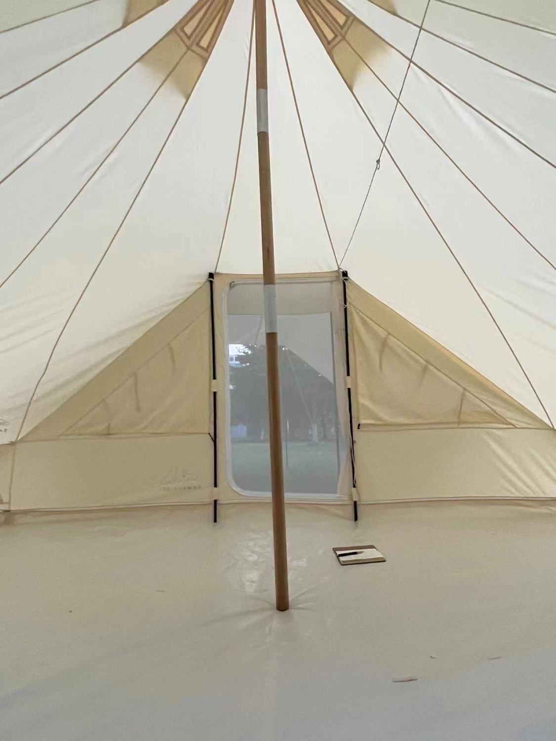 SAM&HAIBEI 6 Persons Canvas Tent Bell Tent Glamping,4 Seasons Yurt Tent for Camping, Heavy Cotton Canvas Tent for Family Camping,Outdoor Hunting,or Party Tent. Durable, 2 in 1,2 Doors Bell Tent
