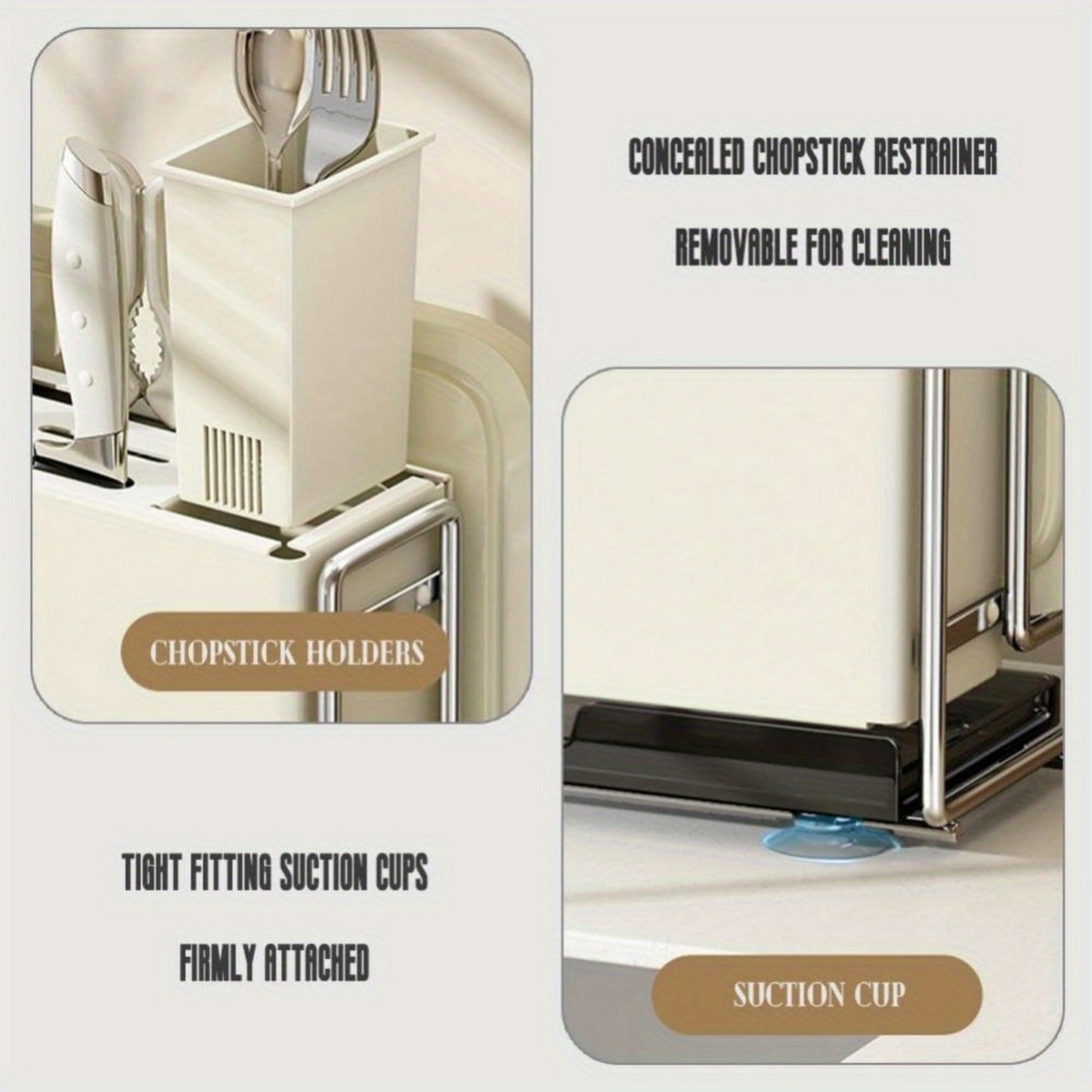1 Universal Metal Kitchen Knife Holder with Chopping Board Storage, Knife - free. 6 - Slot Large - volume Design, Stable and Mountable on Countertop or Wall for Cutlery Organization