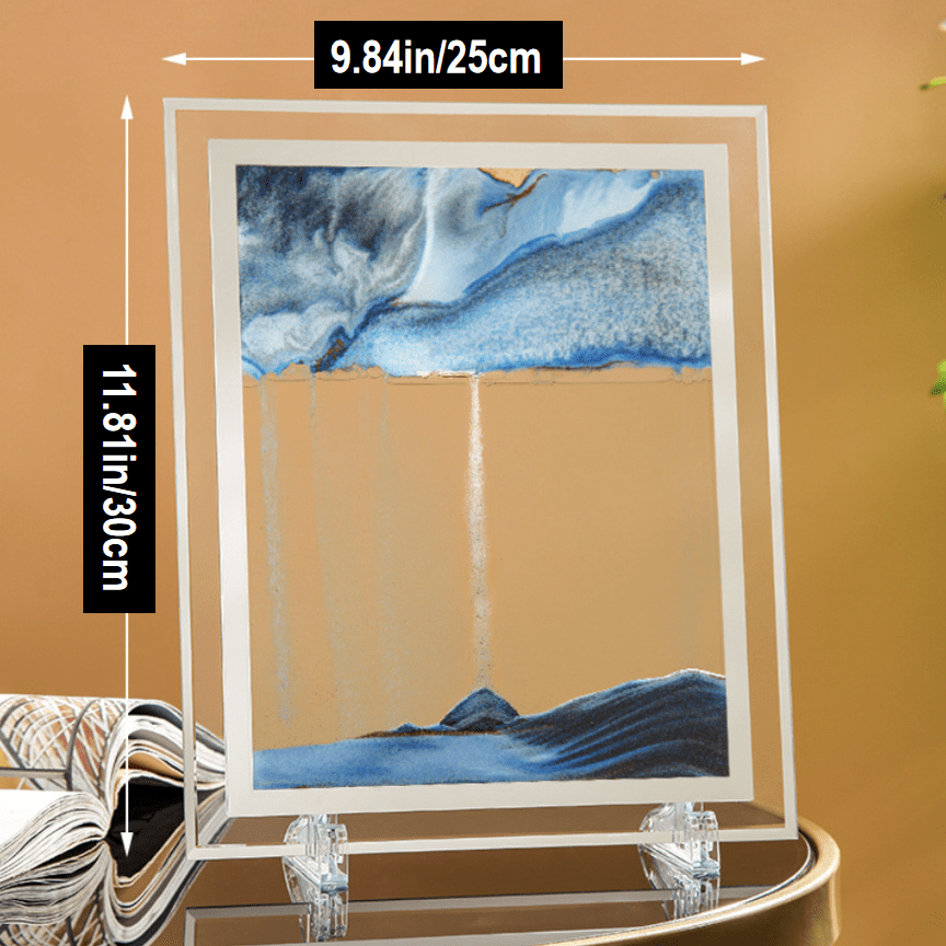 1pc; Dynamic Square Quicksand Painting; Romantic Gift; Quicksand Painting Decoration; Home Decoration; Office Desktop Decoration; Hourglass Dynamic Art Living Room Decoration