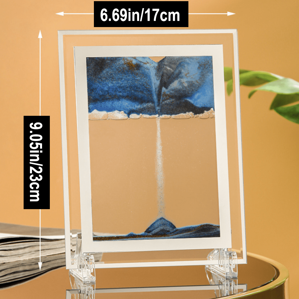 1pc; Dynamic Square Quicksand Painting; Romantic Gift; Quicksand Painting Decoration; Home Decoration; Office Desktop Decoration; Hourglass Dynamic Art Living Room Decoration
