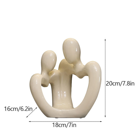 NORTHEUINS Ceramic Abstract Couple Statue European Figure Lover Figurines for Anniversary Collection Home Living Room Decoration