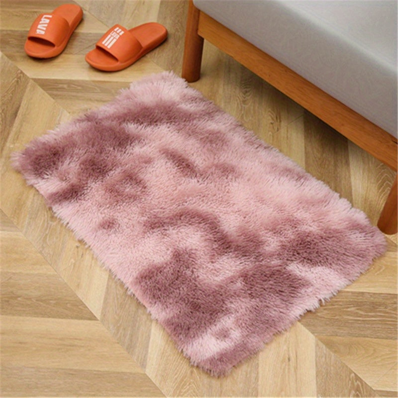 1pc, Tie-Dyed Plush Shag Furry Area Rug for Bedroom, Living Room, Nursery, and Kids Room - Ultra Soft and Fluffy, Washable, Non-Shedding, and Perfect for Home Decor and Room Decor