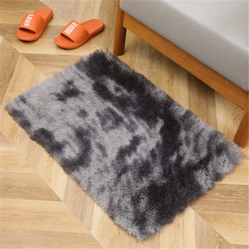 1pc, Tie-Dyed Plush Shag Furry Area Rug for Bedroom, Living Room, Nursery, and Kids Room - Ultra Soft and Fluffy, Washable, Non-Shedding, and Perfect for Home Decor and Room Decor