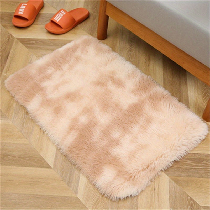 1pc, Tie-Dyed Plush Shag Furry Area Rug for Bedroom, Living Room, Nursery, and Kids Room - Ultra Soft and Fluffy, Washable, Non-Shedding, and Perfect for Home Decor and Room Decor