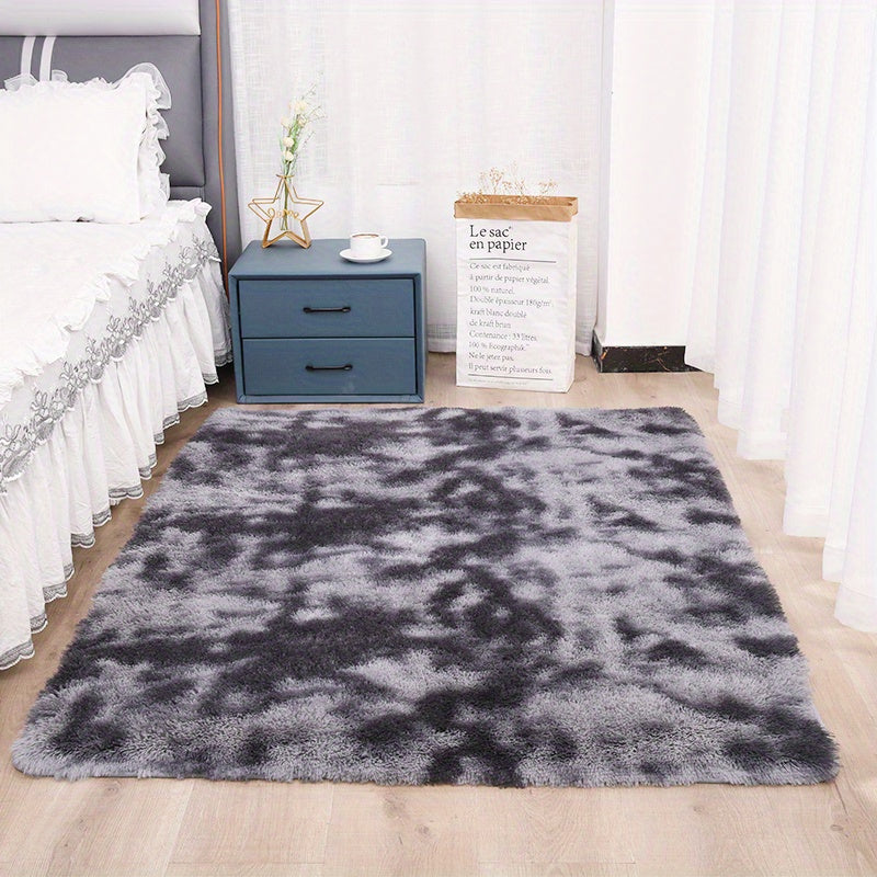 1pc, Tie-Dyed Plush Shag Furry Area Rug for Bedroom, Living Room, Nursery, and Kids Room - Ultra Soft and Fluffy, Washable, Non-Shedding, and Perfect for Home Decor and Room Decor