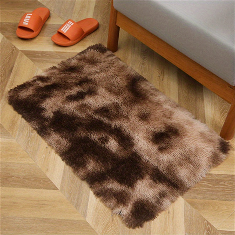 1pc, Tie-Dyed Plush Shag Furry Area Rug for Bedroom, Living Room, Nursery, and Kids Room - Ultra Soft and Fluffy, Washable, Non-Shedding, and Perfect for Home Decor and Room Decor