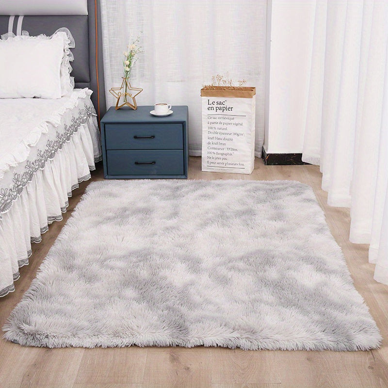 1pc, Tie-Dyed Plush Shag Furry Area Rug for Bedroom, Living Room, Nursery, and Kids Room - Ultra Soft and Fluffy, Washable, Non-Shedding, and Perfect for Home Decor and Room Decor